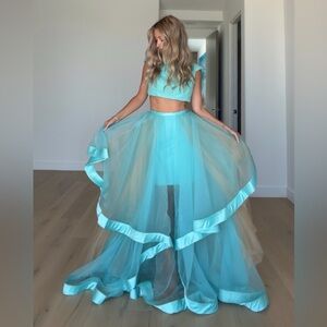 Terani Couture Turquoise Pageant Dress